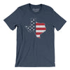 Texas American Flag Men/Unisex T-Shirt-Heather Navy-Allegiant Goods Co. Vintage Sports Apparel