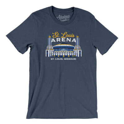 St. Louis Arena Men/Unisex T-Shirt-Heather Navy-Allegiant Goods Co. Vintage Sports Apparel