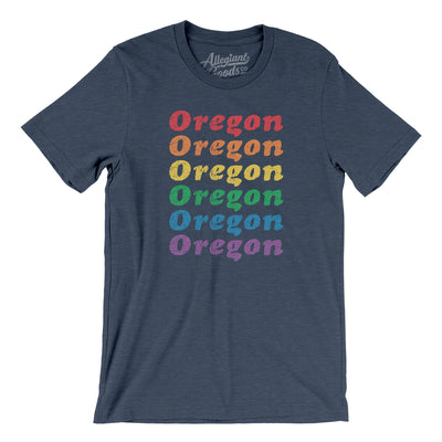 Oregon Pride Men/Unisex T-Shirt-Heather Navy-Allegiant Goods Co. Vintage Sports Apparel
