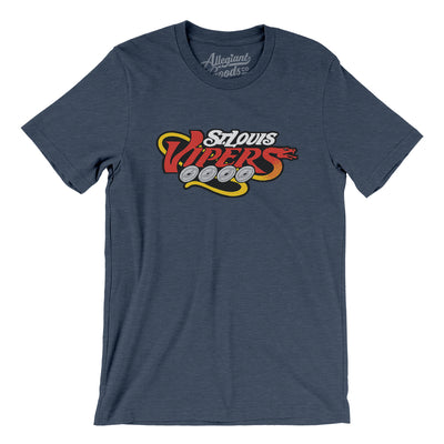 St. Louis Vipers Roller Hockey Men/Unisex T-Shirt-Heather Navy-Allegiant Goods Co. Vintage Sports Apparel
