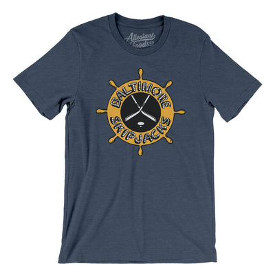 Baltimore Skipjacks Hockey Men/Unisex T-Shirt-Heather Navy-Allegiant Goods Co. Vintage Sports Apparel