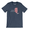 New York American Flag Men/Unisex T-Shirt-Heather Navy-Allegiant Goods Co. Vintage Sports Apparel