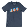 Oklahoma City 405 Area Code Men/Unisex T-Shirt-Heather Navy-Allegiant Goods Co. Vintage Sports Apparel