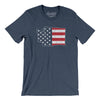 Washington American Flag Men/Unisex T-Shirt-Heather Navy-Allegiant Goods Co. Vintage Sports Apparel