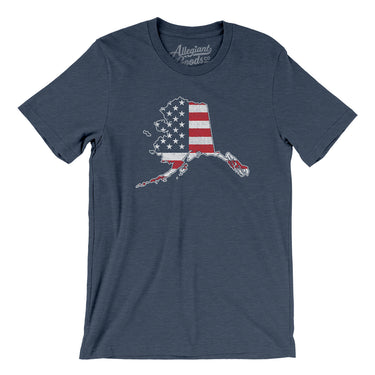 Alaska American Flag Men/Unisex T-Shirt-Allegiant Goods Co. Vintage Sports Apparel