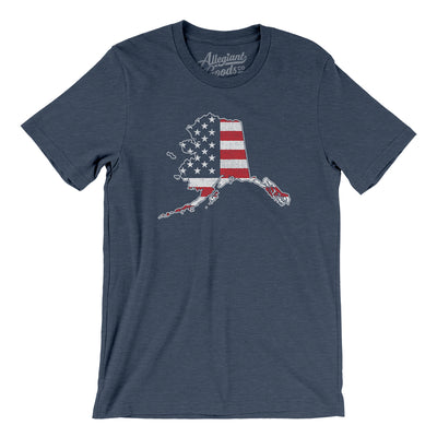 Alaska American Flag Men/Unisex T-Shirt-Heather Navy-Allegiant Goods Co. Vintage Sports Apparel