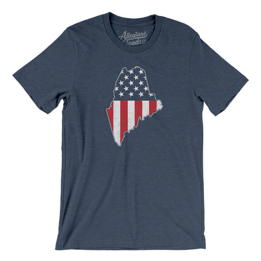 Maine American Flag Men/Unisex T-Shirt-Allegiant Goods Co. Vintage Sports Apparel