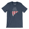 Maine American Flag Men/Unisex T-Shirt-Heather Navy-Allegiant Goods Co. Vintage Sports Apparel