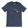 Hawaii American Flag Men/Unisex T-Shirt-Heather Navy-Allegiant Goods Co. Vintage Sports Apparel