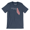Florida American Flag Men/Unisex T-Shirt-Heather Navy-Allegiant Goods Co. Vintage Sports Apparel