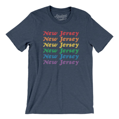New Jersey Pride Men/Unisex T-Shirt-Heather Navy-Allegiant Goods Co. Vintage Sports Apparel