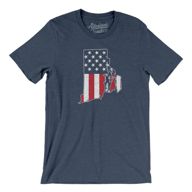Rhode Island American Flag Men/Unisex T-Shirt-Allegiant Goods Co. Vintage Sports Apparel