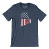 Rhode Island American Flag Men/Unisex T-Shirt-Heather Navy-Allegiant Goods Co. Vintage Sports Apparel