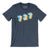 St. Petersburg 727 Area Code Men/Unisex T-Shirt-Heather Navy-Allegiant Goods Co. Vintage Sports Apparel