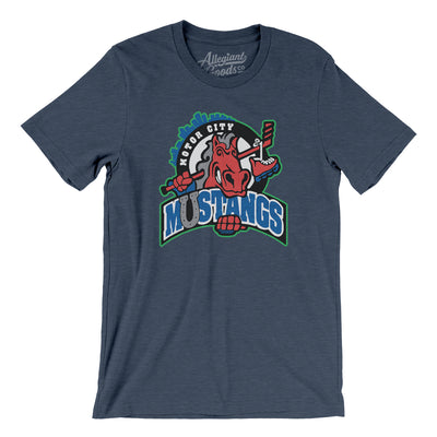 Motor City Mustangs Roller Hockey Men/Unisex T-Shirt-Heather Navy-Allegiant Goods Co. Vintage Sports Apparel