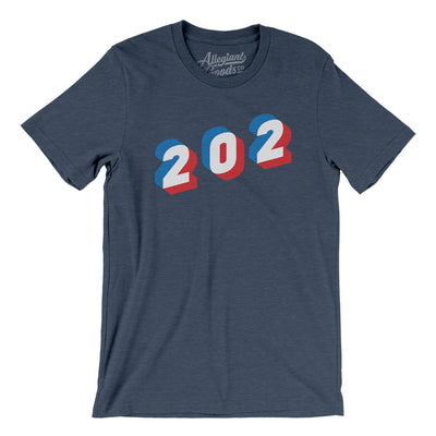 Washington D.C. 202 Area Code Men/Unisex T-Shirt-Heather Navy-Allegiant Goods Co. Vintage Sports Apparel
