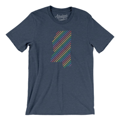 Mississippi Pride State Men/Unisex T-Shirt-Heather Navy-Allegiant Goods Co. Vintage Sports Apparel