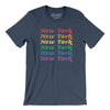 New York Pride Men/Unisex T-Shirt-Heather Navy-Allegiant Goods Co. Vintage Sports Apparel