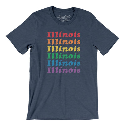 Illinois Pride Men/Unisex T-Shirt-Heather Navy-Allegiant Goods Co. Vintage Sports Apparel