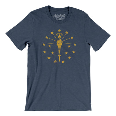 Indiana State Flag Men/Unisex T-Shirt-Heather Navy-Allegiant Goods Co. Vintage Sports Apparel