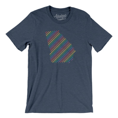 Georgia Pride State Men/Unisex T-Shirt-Heather Navy-Allegiant Goods Co. Vintage Sports Apparel