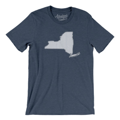 New York Pinstripes Men/Unisex T-Shirt-Heather Navy-Allegiant Goods Co. Vintage Sports Apparel