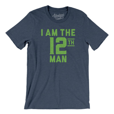 I Am The 12th Man Men/Unisex T-Shirt-Heather Navy-Allegiant Goods Co. Vintage Sports Apparel