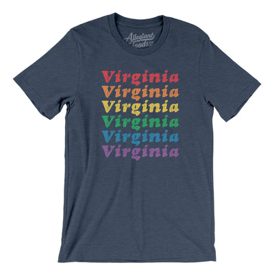 Virginia Pride Men/Unisex T-Shirt-Heather Navy-Allegiant Goods Co. Vintage Sports Apparel