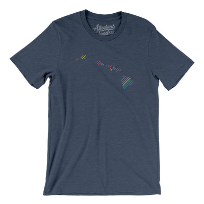 Hawaii Pride State Men/Unisex T-Shirt-Heather Navy-Allegiant Goods Co. Vintage Sports Apparel
