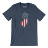 New Jersey American Flag Men/Unisex T-Shirt-Heather Navy-Allegiant Goods Co. Vintage Sports Apparel