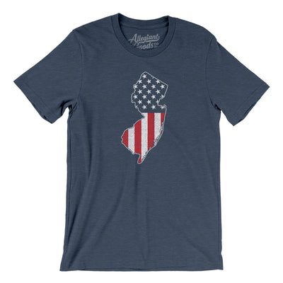 New Jersey American Flag Men/Unisex T-Shirt-Heather Navy-Allegiant Goods Co. Vintage Sports Apparel