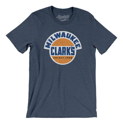 Milwaukee Clarks Hockey Men/Unisex T-Shirt-Heather Navy-Allegiant Goods Co. Vintage Sports Apparel