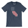 California American Flag Men/Unisex T-Shirt-Heather Navy-Allegiant Goods Co. Vintage Sports Apparel
