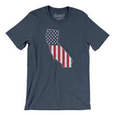 California American Flag Men/Unisex T-Shirt-Heather Navy-Allegiant Goods Co. Vintage Sports Apparel
