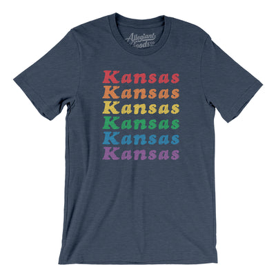 Kansas Pride Men/Unisex T-Shirt-Heather Navy-Allegiant Goods Co. Vintage Sports Apparel