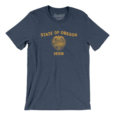 Oregon State Flag Men/Unisex T-Shirt-Heather Navy-Allegiant Goods Co. Vintage Sports Apparel