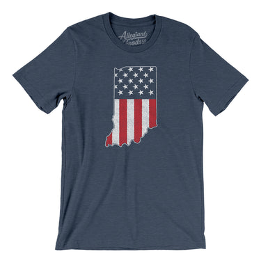 Indiana American Flag Men/Unisex T-Shirt-Allegiant Goods Co. Vintage Sports Apparel