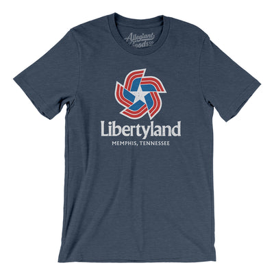 Libertyland Amusement Park Men/Unisex T-Shirt-Heather Navy-Allegiant Goods Co. Vintage Sports Apparel