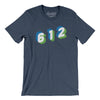 Minneapolis 612 Area Code Men/Unisex T-Shirt-Heather Navy-Allegiant Goods Co. Vintage Sports Apparel