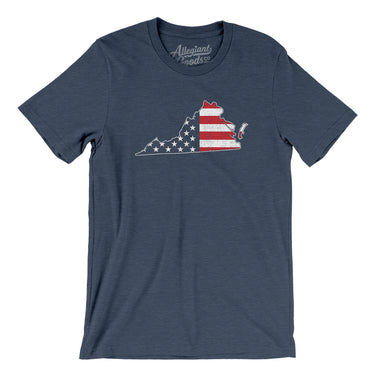 Virginia American Flag Men/Unisex T-Shirt-Allegiant Goods Co. Vintage Sports Apparel