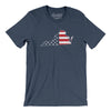 Virginia American Flag Men/Unisex T-Shirt-Heather Navy-Allegiant Goods Co. Vintage Sports Apparel