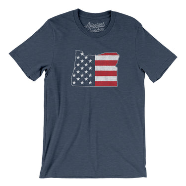 Oregon American Flag Men/Unisex T-Shirt-Allegiant Goods Co. Vintage Sports Apparel