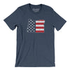 Oregon American Flag Men/Unisex T-Shirt-Heather Navy-Allegiant Goods Co. Vintage Sports Apparel