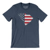 South Carolina American Flag Men/Unisex T-Shirt-Heather Navy-Allegiant Goods Co. Vintage Sports Apparel