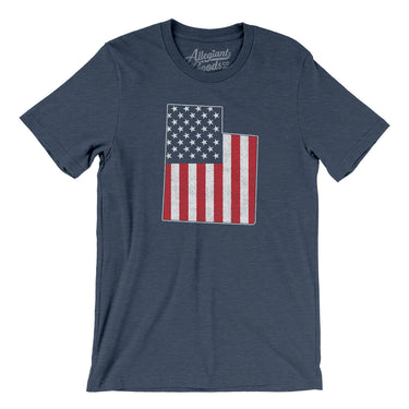 Utah American Flag Men/Unisex T-Shirt-Allegiant Goods Co. Vintage Sports Apparel
