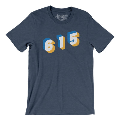 Nashville 615 Area Code Men/Unisex T-Shirt-Heather Navy-Allegiant Goods Co. Vintage Sports Apparel