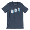 Memphis 901 Area Code Men/Unisex T-Shirt-Heather Navy-Allegiant Goods Co. Vintage Sports Apparel