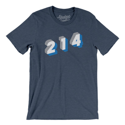 Dallas 214 Area Code Men/Unisex T-Shirt-Heather Navy-Allegiant Goods Co. Vintage Sports Apparel