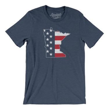 Minnesota American Flag Men/Unisex T-Shirt-Allegiant Goods Co. Vintage Sports Apparel