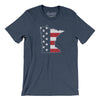 Minnesota American Flag Men/Unisex T-Shirt-Heather Navy-Allegiant Goods Co. Vintage Sports Apparel